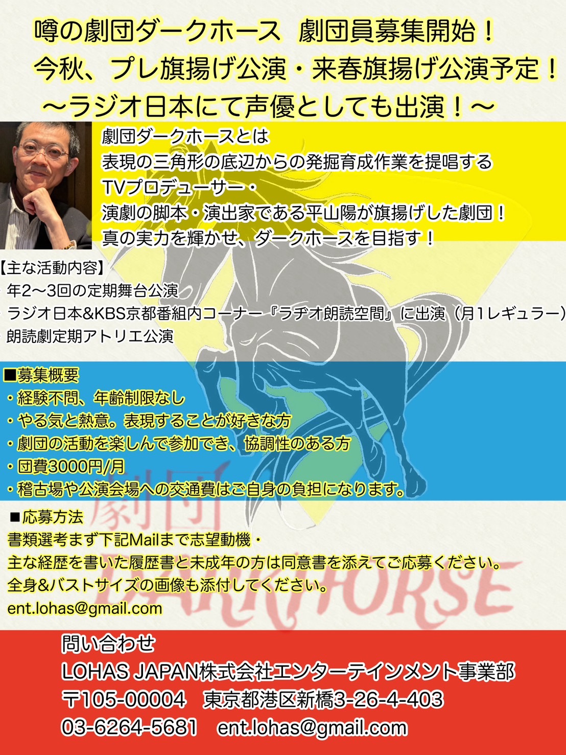 劇団ダークホース劇団員募集！！